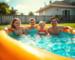 Family Time in Inflatable Pool